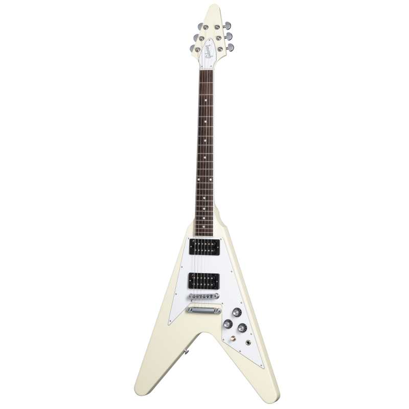 Gibson 70s Flying V in Classic White with Hardcase - (Tiny Lacquer Cracks) - Image 2
