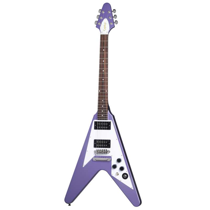 Epiphone Artist Series Kirk Hammett 1979 Flying V in Purple Metallic Finish with Hardcase - Image 3