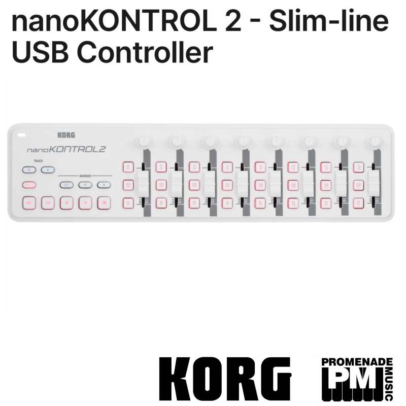 Korg nanoKONTROL 2, Slim-line USB Controller in White