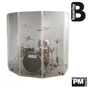 Beverley  DS-168 Drum Shield ..... 5-section 1.68 metre high clear acrylic shield with a  2.54 metre diameter [DS168]