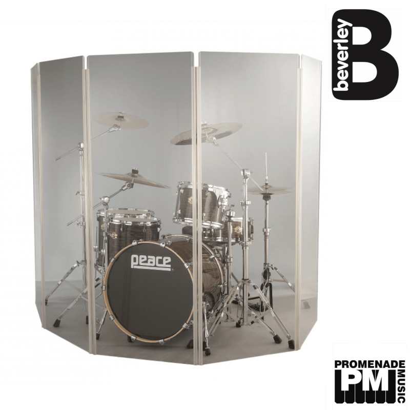 Beverley  DS-168 Drum Shield ..... 5-section 1.68 metre high clear acrylic shield with a  2.54 metre diameter [DS168]