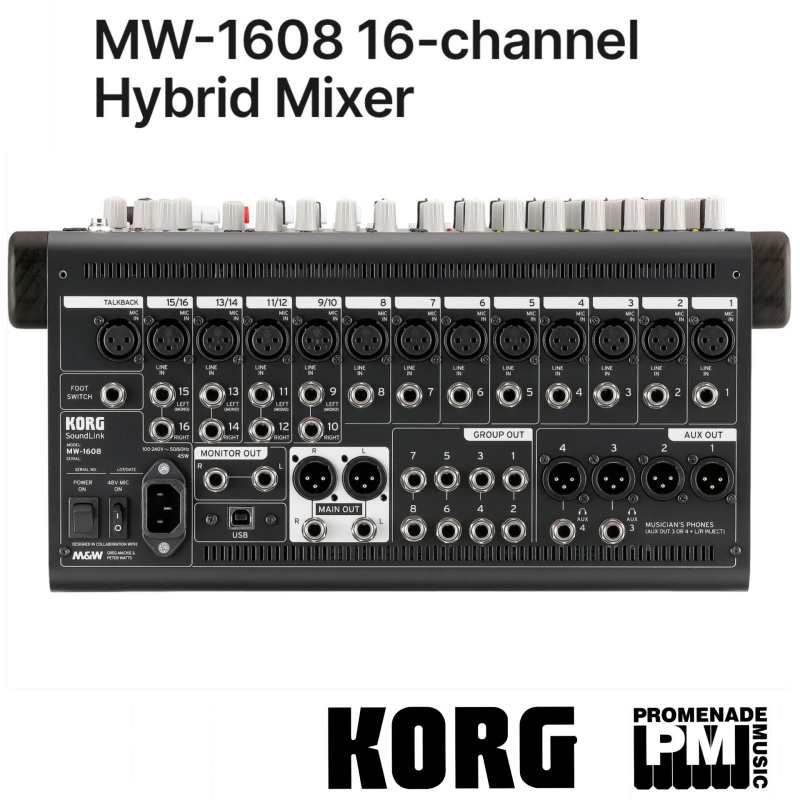Korg MW1608 Hybrid Analog Digital Mixer (MW-1608) - Image 2