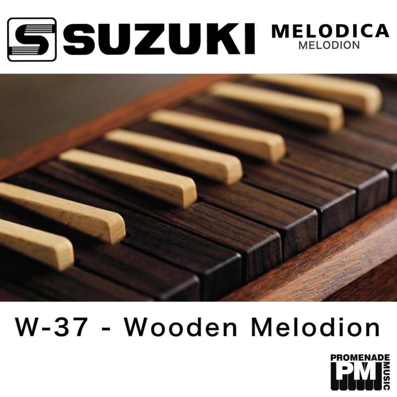Suzuki W-37 Wooden Melodion ..... alto pitch melodica with mahogany cover, 37-keys of walnut and beech, phosphor bronze reeds, 3 mouthpieces and soft case [W37 Kenhamo] - Image 4