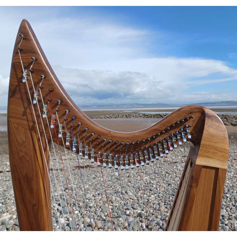 Stoney End Lorraine Floor Harp with Wooden Plinth and Gigbag (29-string 4-octave high headed harp that’s handmade in the USA - GX60044) - Image 29