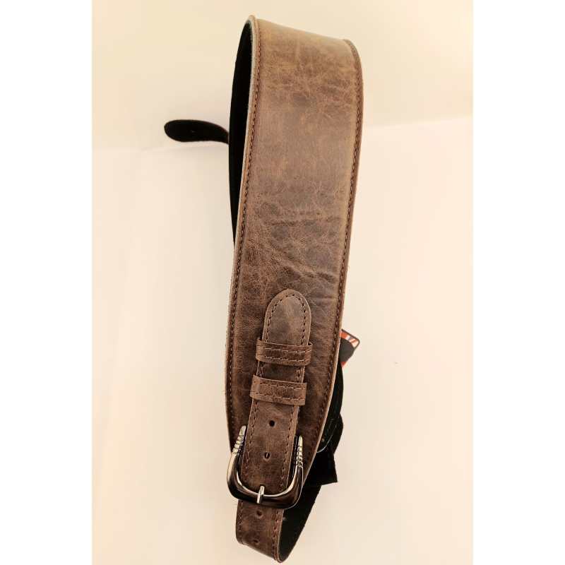 Levin 2.5" Flexi Soft Leather adjust buckle Guitar Strap (LS-G-FSL-A-250-BROWN) - Image 5