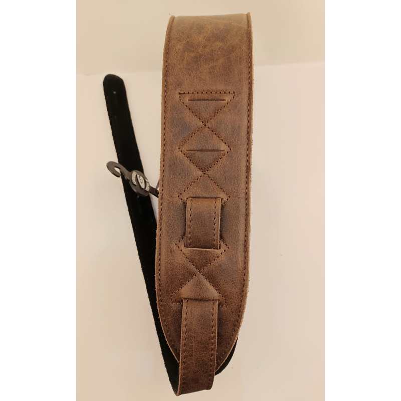 Levin 2.5" Flexi Soft Leather adjust buckle Guitar Strap (LS-G-FSL-A-250-BROWN) - Image 2