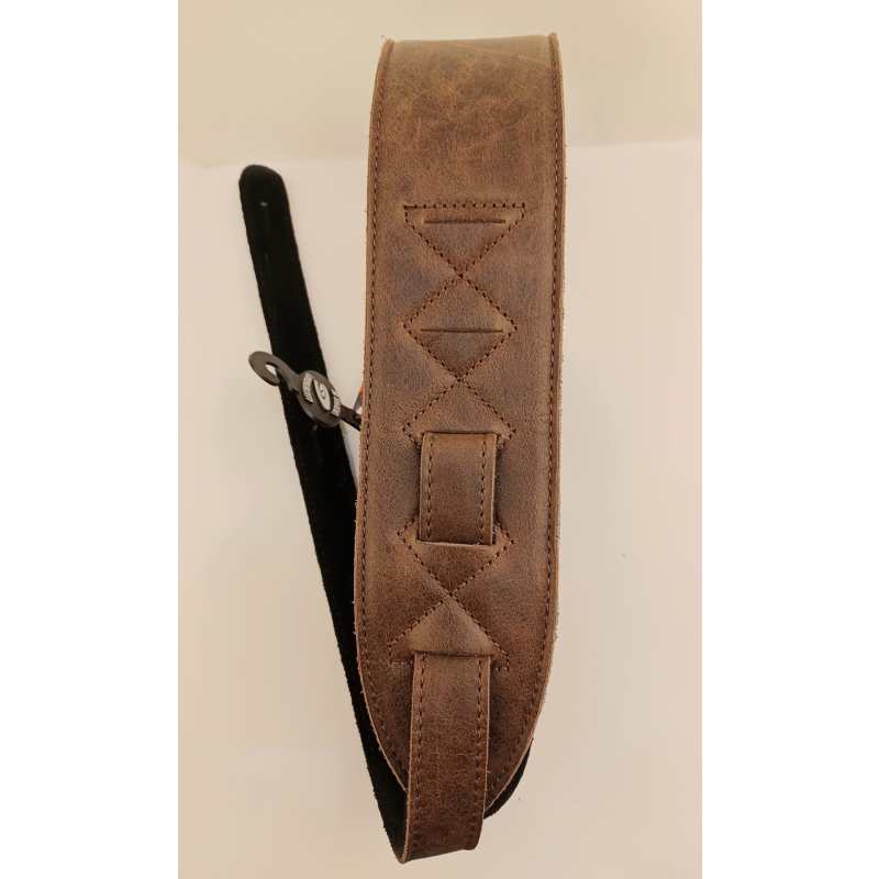 Levin 2.5" Flexi Soft Leather adjust buckle Guitar Strap (LS-G-FSL-A-250-BROWN) - Image 3