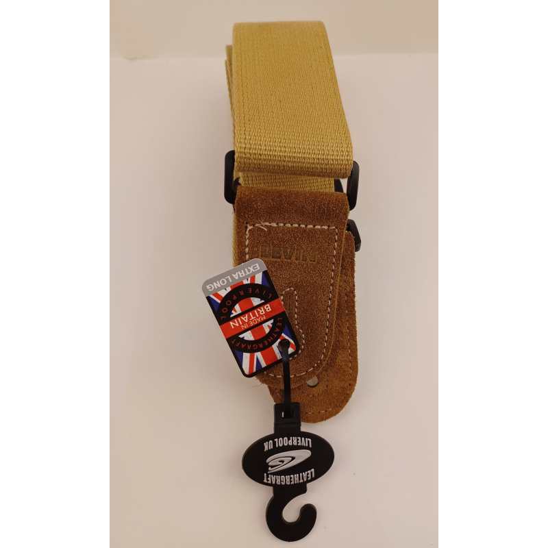 Levin 2" Webbing Guitar Strap in Cotton Beige (LS-G-W-200-COTTON-BEIGE) - Image 5
