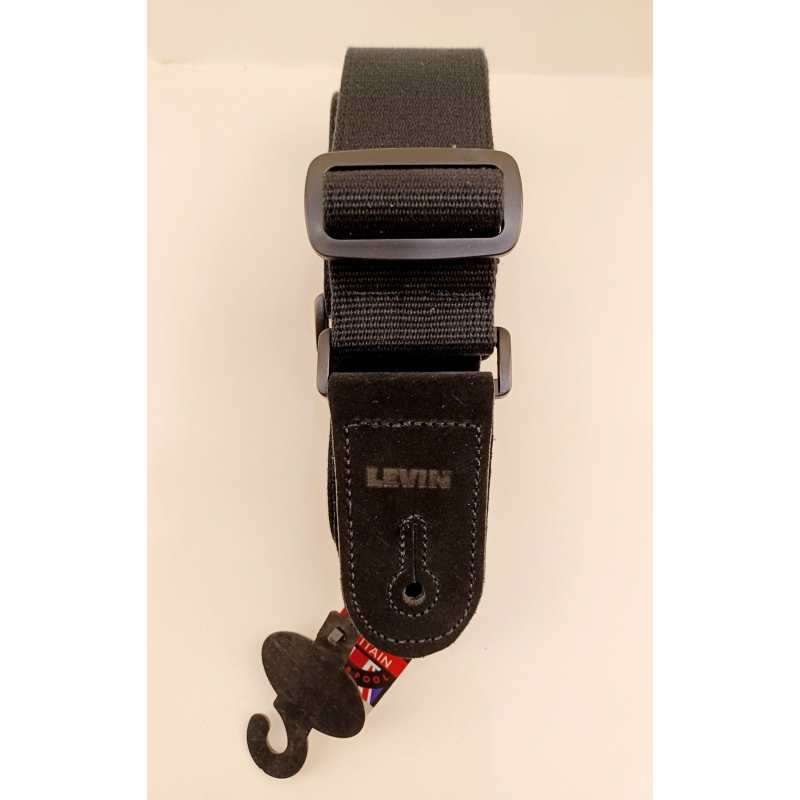 Levin 2" Webbing Guitar Strap in Cotton BLACK (LS-G-W-200-COTTON-BLACK) - Image 5
