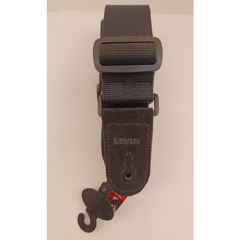 Levin 2" Webbing Guitar Strap in Cotton BLACK (LS-G-W-200-COTTON-BLACK) - Image 6