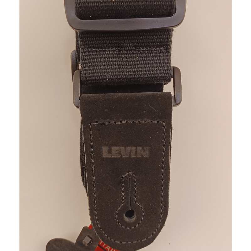 Levin 2" Webbing Guitar Strap in Cotton BLACK (LS-G-W-200-COTTON-BLACK) - Image 7