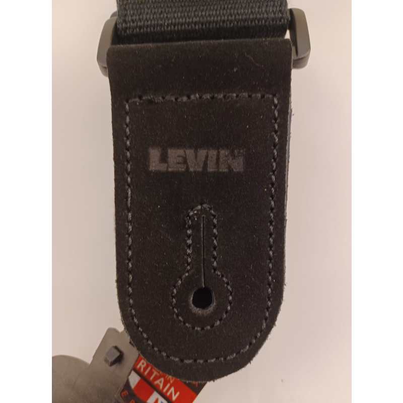 Levin 2" Webbing Guitar Strap in Cotton BLACK (LS-G-W-200-COTTON-BLACK) - Image 2