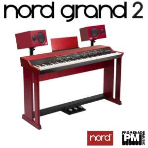 Nord Grand 2 Package with Nord Wooden Stand, Music Rest, and Piano Monitors