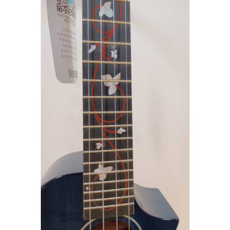 Enya EUC-M6 Concert Acoustic Ukulele, Blue - Image 8