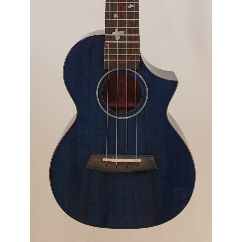 Enya EUC-M6 Concert Acoustic Ukulele, Blue - Image 9