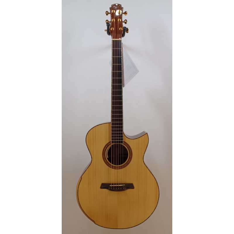 Maestro Private Collection Raffles Small Jumbo Electro Acoustic Guitar (Solid Adirondack Spruce Top & Solid Pacific Koa B&S) with LR Baggs Anthem & Premium Polycarbonate Hardcase (RA-KO-CSB-AX) - Image 10