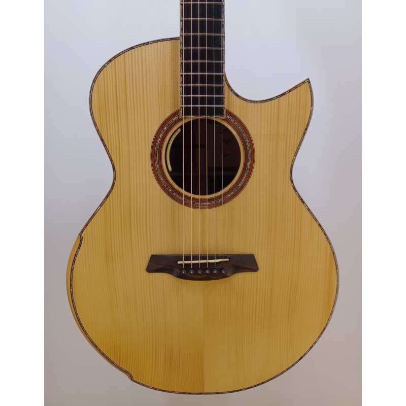 Maestro Private Collection Raffles Small Jumbo Electro Acoustic Guitar (Solid Adirondack Spruce Top & Solid Pacific Koa B&S) with LR Baggs Anthem & Premium Polycarbonate Hardcase (RA-KO-CSB-AX) - Image 11