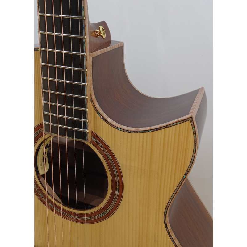 Maestro Private Collection Raffles Small Jumbo Electro Acoustic Guitar (Solid Adirondack Spruce Top & Solid Pacific Koa B&S) with LR Baggs Anthem & Premium Polycarbonate Hardcase (RA-KO-CSB-AX) - Image 17