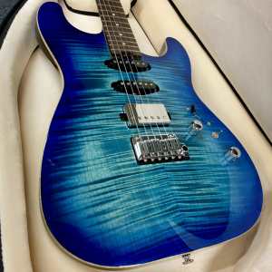 Cream T Custom Shop Polaris HSS, Sirius Blue (Fixed Pickup)