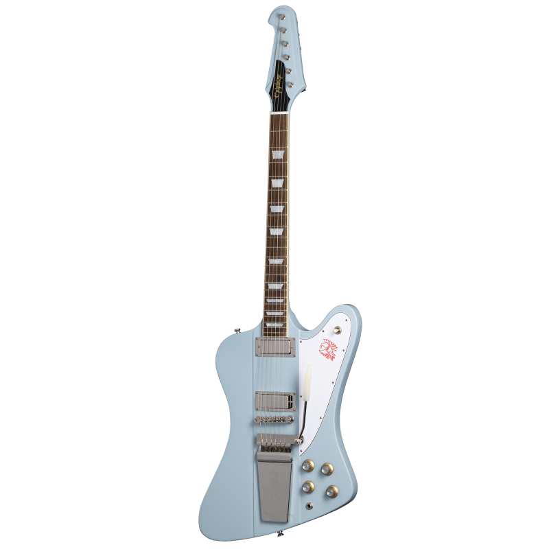 Epiphone Inspired By Gibson Custom 1963 Firebird V with Vibrola, Frost Blue - Image 5