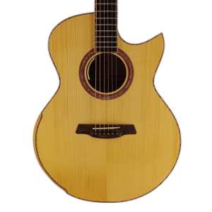 Maestro Private Collection Raffles Small Jumbo Electro Acoustic Guitar (Solid Adirondack Spruce Top & Solid Pacific Koa B&S) with LR Baggs Anthem & Premium Polycarbonate Hardcase (RA-KO-CSB-AX)
