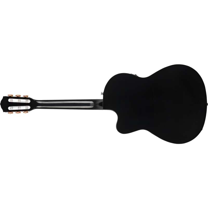 Fender CN-140SCE Nylon Thinline, Walnut Fingerboard, Black w/Case (CN140SCE) - Image 5