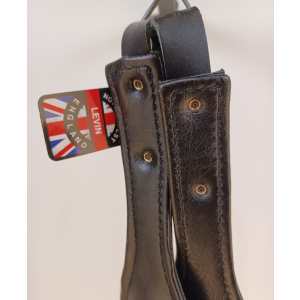Levin Accordion Straps, Handmade Italian Leather, Black