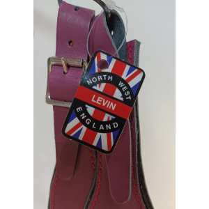 Levin Accordion Straps, Handmade Italian Leather, Plum