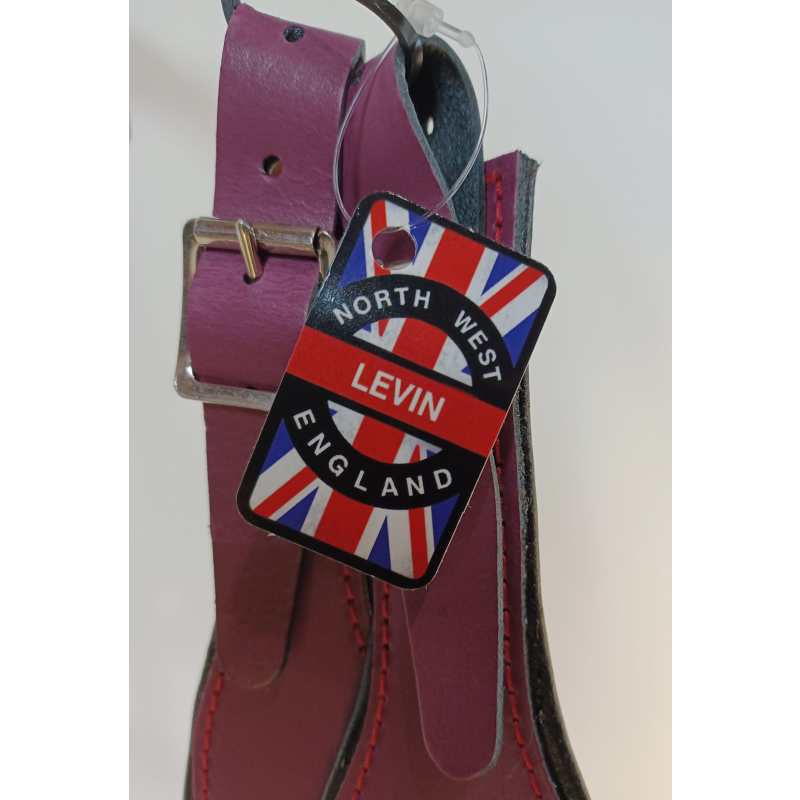 Levin Accordion Straps, Handmade Italian Leather, Plum