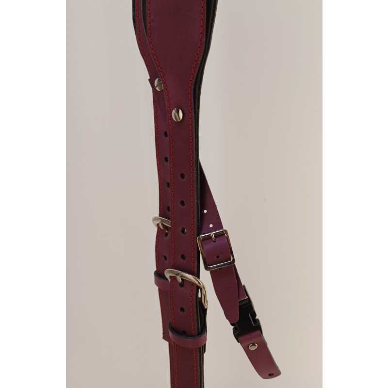 Levin Accordion Straps, Handmade Italian Leather, Plum - Image 5