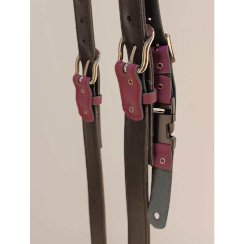 Levin Accordion Straps, Handmade Italian Leather, Plum - Image 6