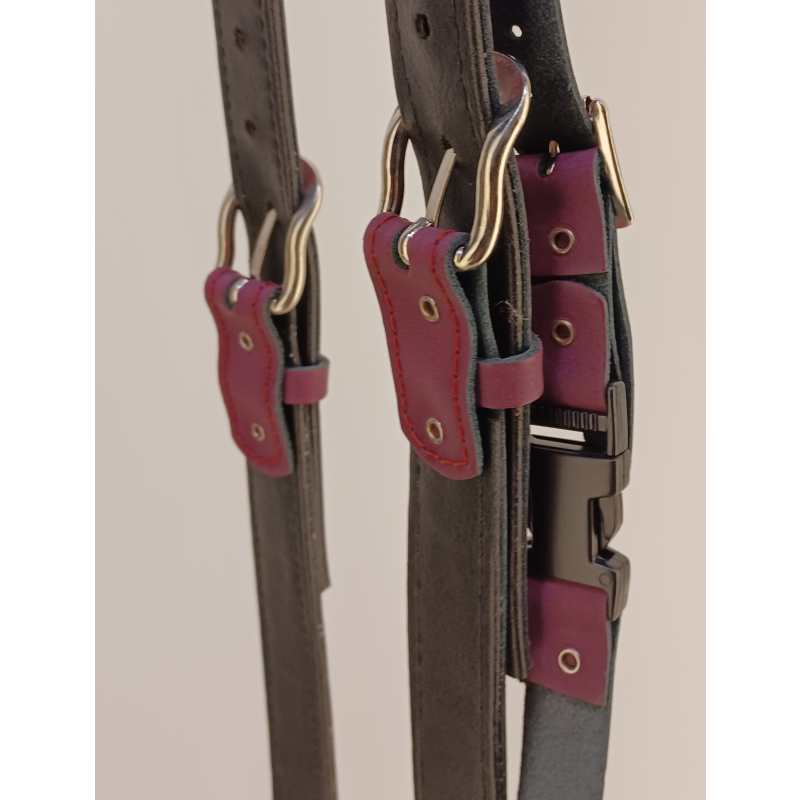 Levin Accordion Straps, Handmade Italian Leather, Plum - Image 7