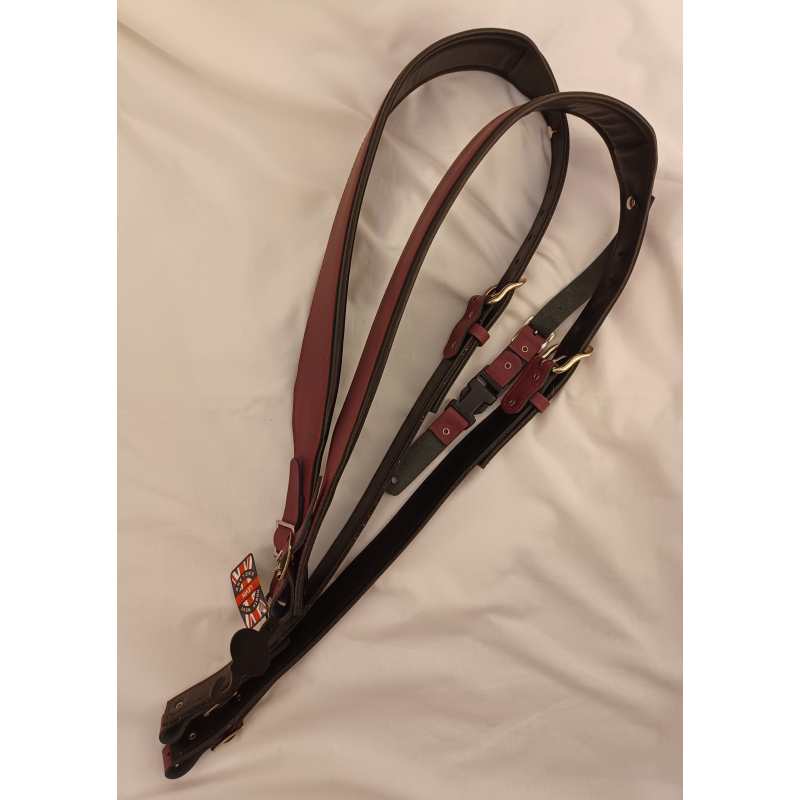 Levin Accordion Straps, Handmade Italian Leather, Plum - Image 3