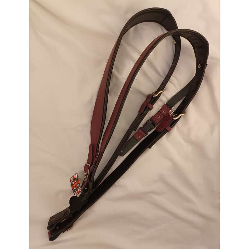 Levin Accordion Straps, Handmade Italian Leather, Plum - Image 4