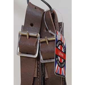Levin Accordion Straps, Handmade Italian Leather, Brown