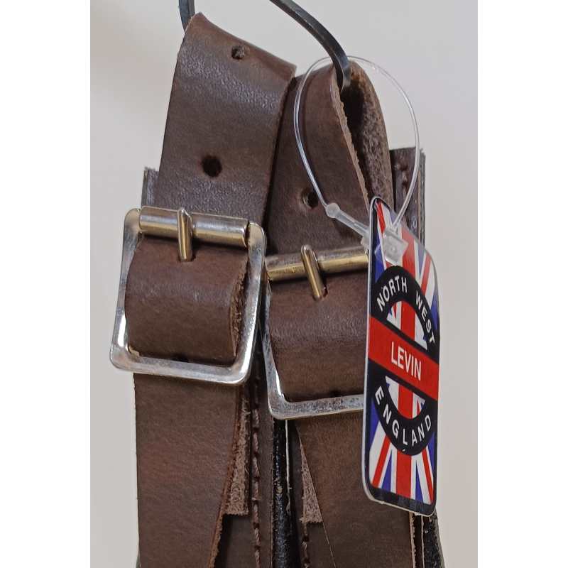 Levin Accordion Straps, Handmade Italian Leather, Brown