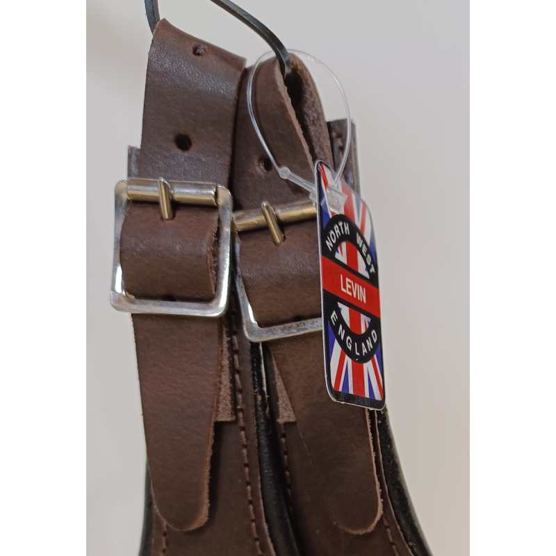 Levin Accordion Straps, Handmade Italian Leather, Brown - Image 6