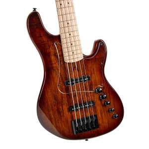 Cort GB Fusion 5 4-String Bass, Antique Brown Burst