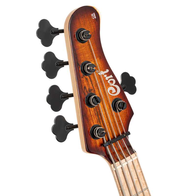 Cort GB Fusion 5 4-String Bass, Antique Brown Burst - Image 8