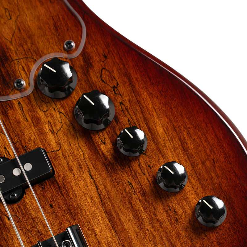 Cort GB Fusion 5 4-String Bass, Antique Brown Burst - Image 2