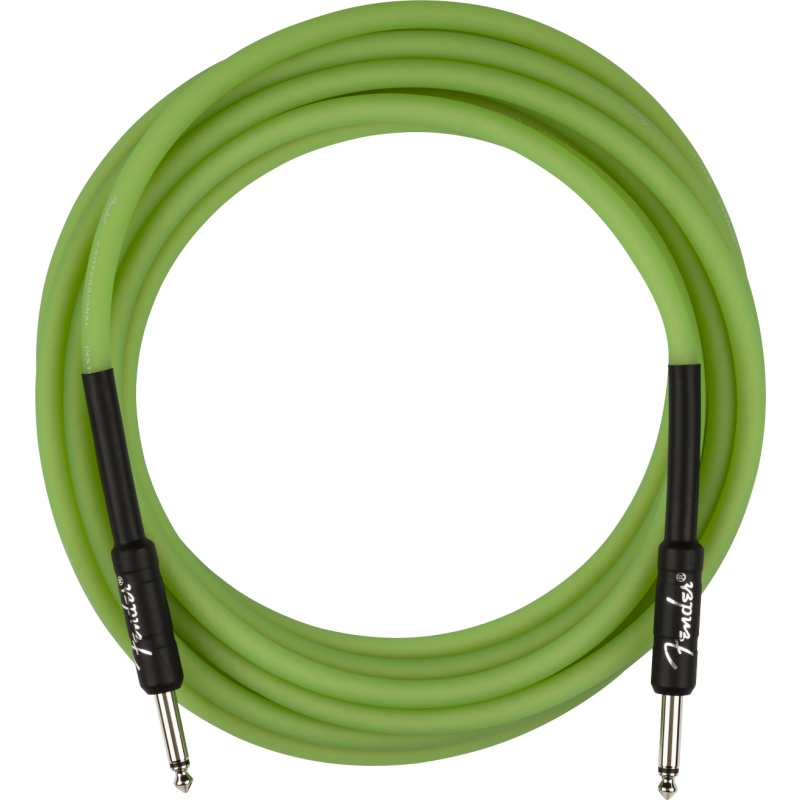 Fender Professional Glow in the Dark Cable, Green, 18.6' (5.5M) Guitar Lead - Image 2