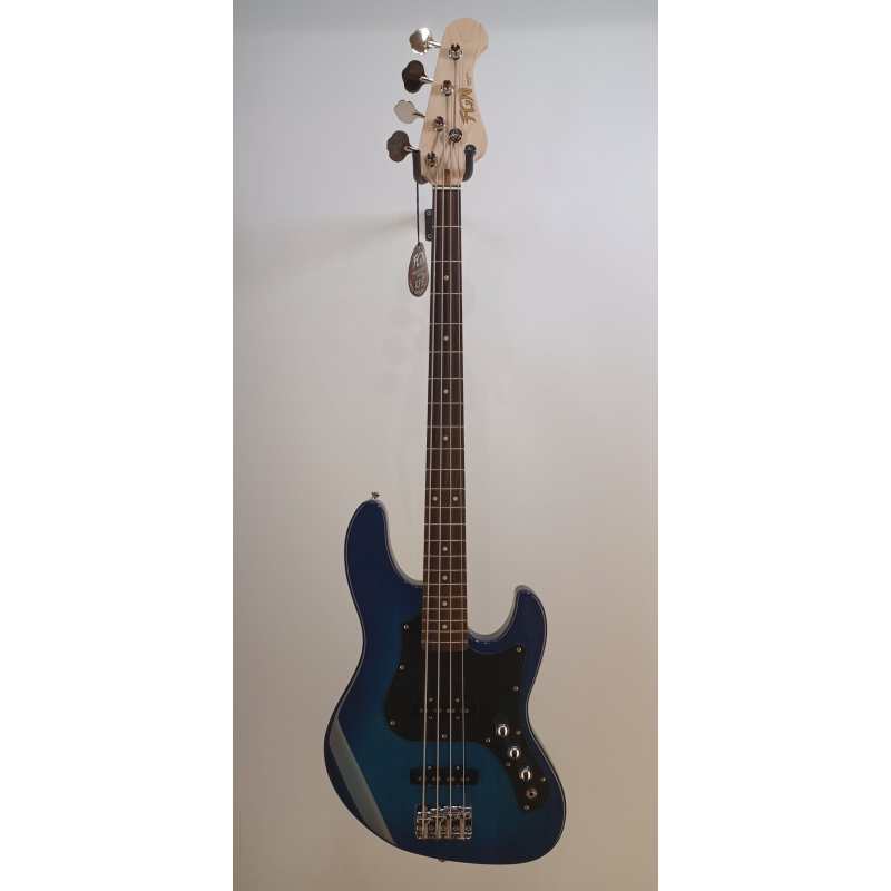 FGN Guitars BMJ2-R 4-String Bass, Transparent Blue Burst - Image 8