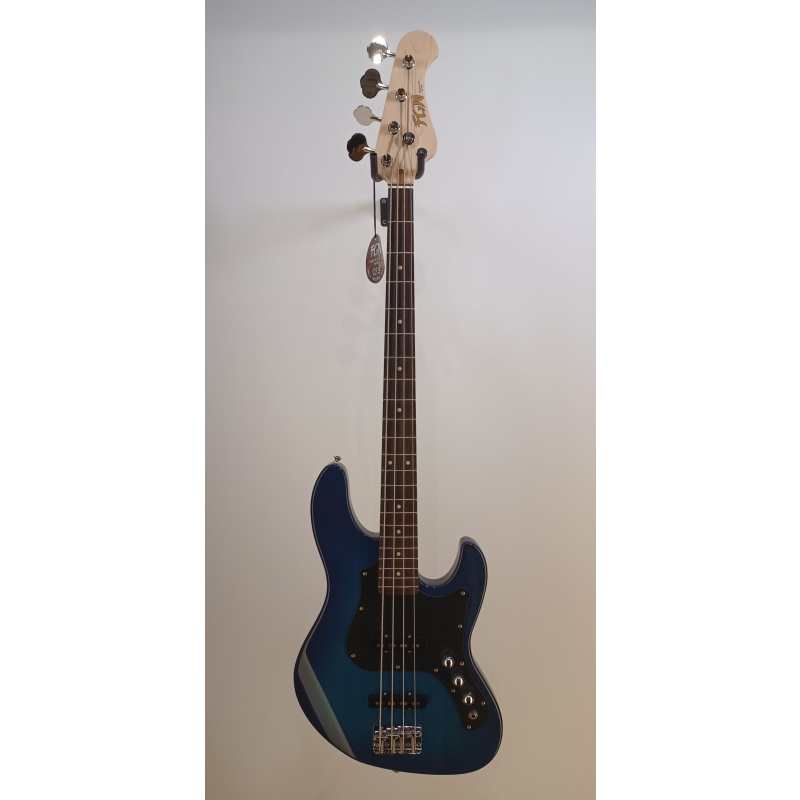 FGN Guitars BMJ2-R 4-String Bass, Transparent Blue Burst - Image 9