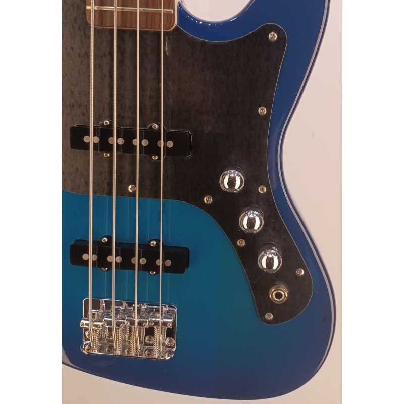 FGN Guitars BMJ2-R 4-String Bass, Transparent Blue Burst - Image 13