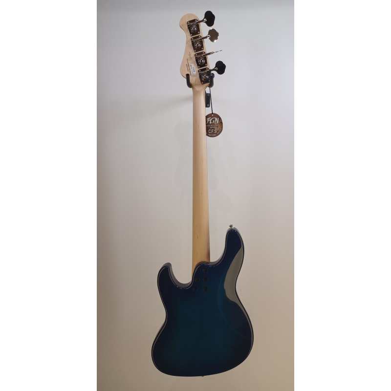 FGN Guitars BMJ2-R 4-String Bass, Transparent Blue Burst - Image 18