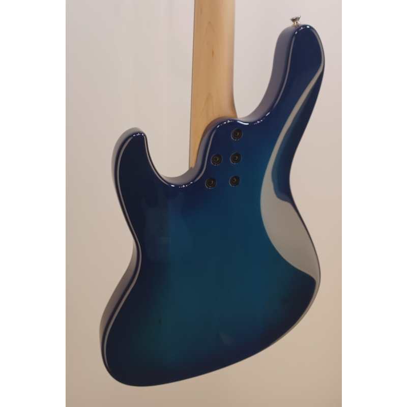 FGN Guitars BMJ2-R 4-String Bass, Transparent Blue Burst - Image 2