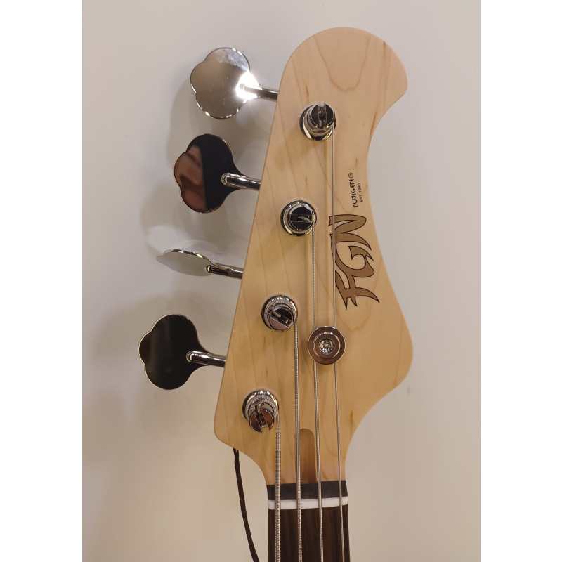 FGN Guitars BMJ2-R 4-String Bass, Transparent Blue Burst - Image 7