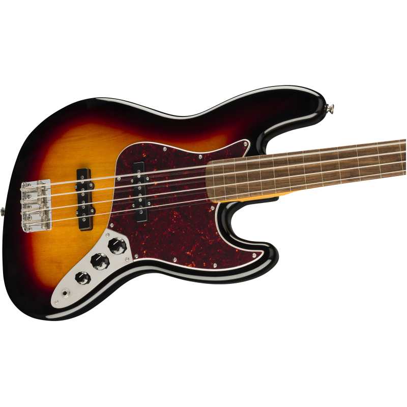 Squier Classic Vibe 60s Jazz Bass Fretless, 3-Colour Sunburst - Image 5