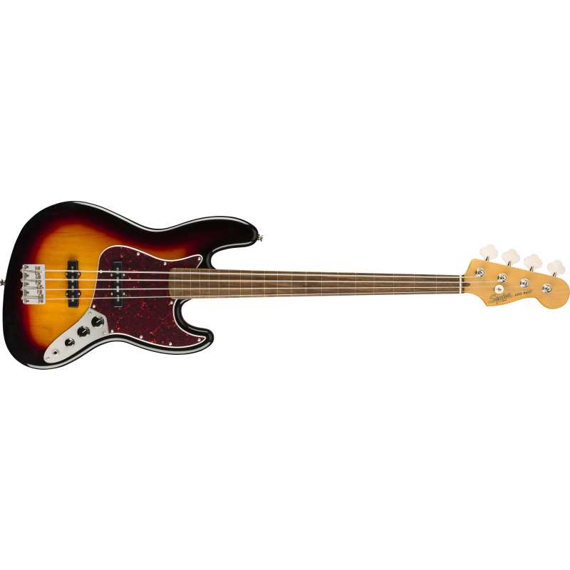 Squier Classic Vibe 60s Jazz Bass Fretless, 3-Colour Sunburst - Image 6