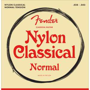 Fender Nylon Acoustic Strings, 100 Clear Silver, Tie-on End